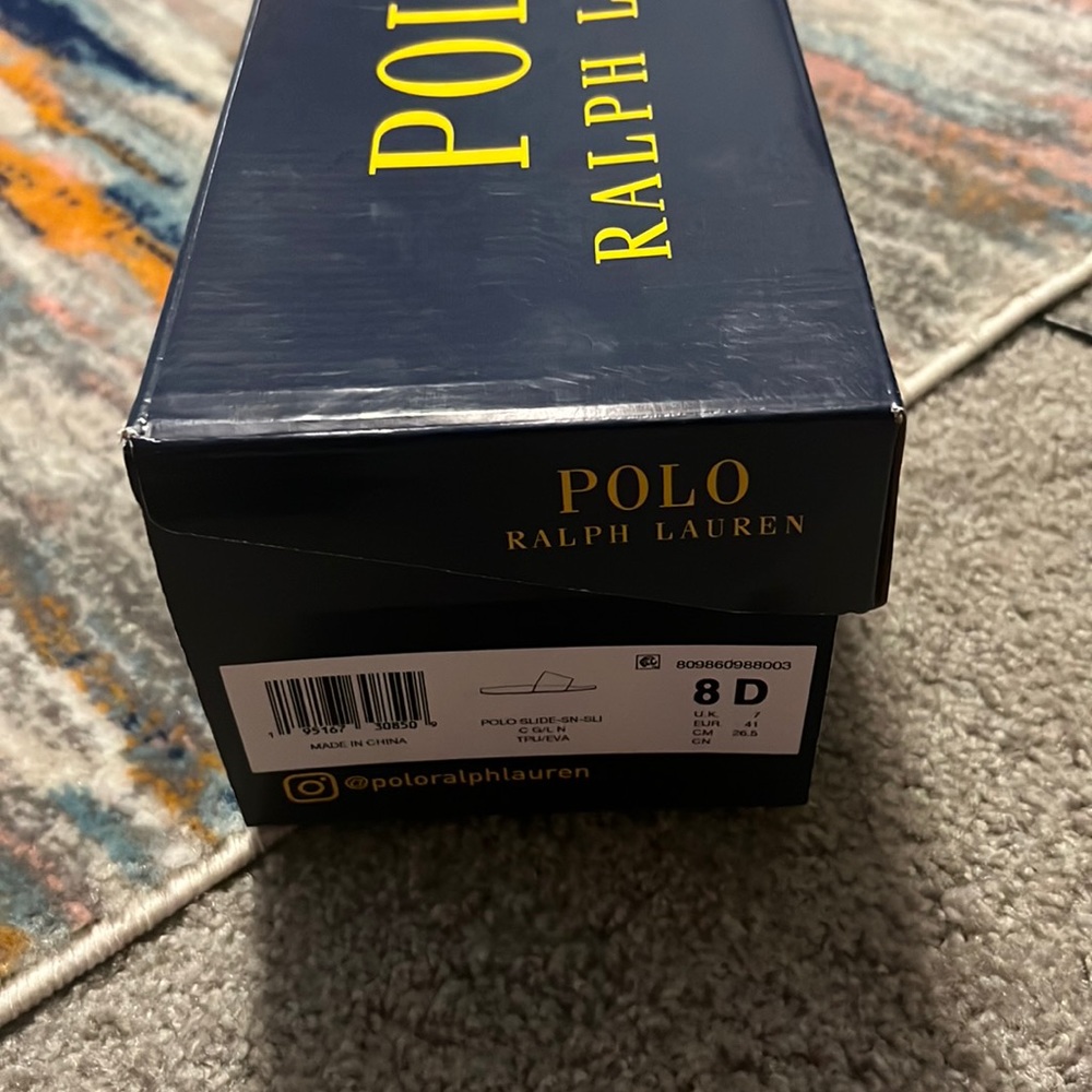 Ralph Lauren Polo Pool Slides Size 8 NEW $30
